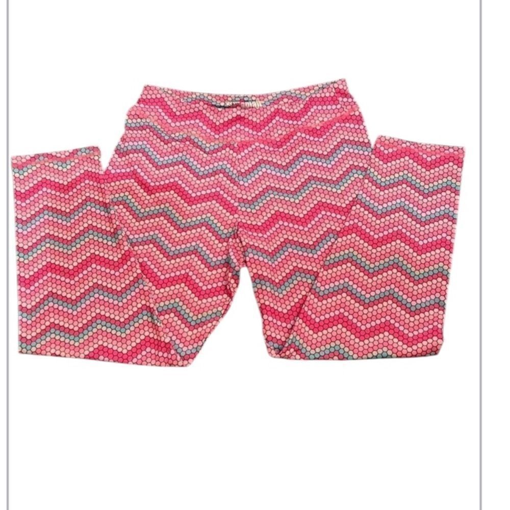 Cute size small multi colored pink crop yoga pants EUC